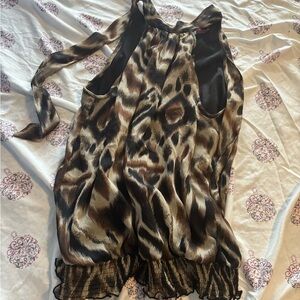 Smart Set Animal Print Sleeveless Blouse